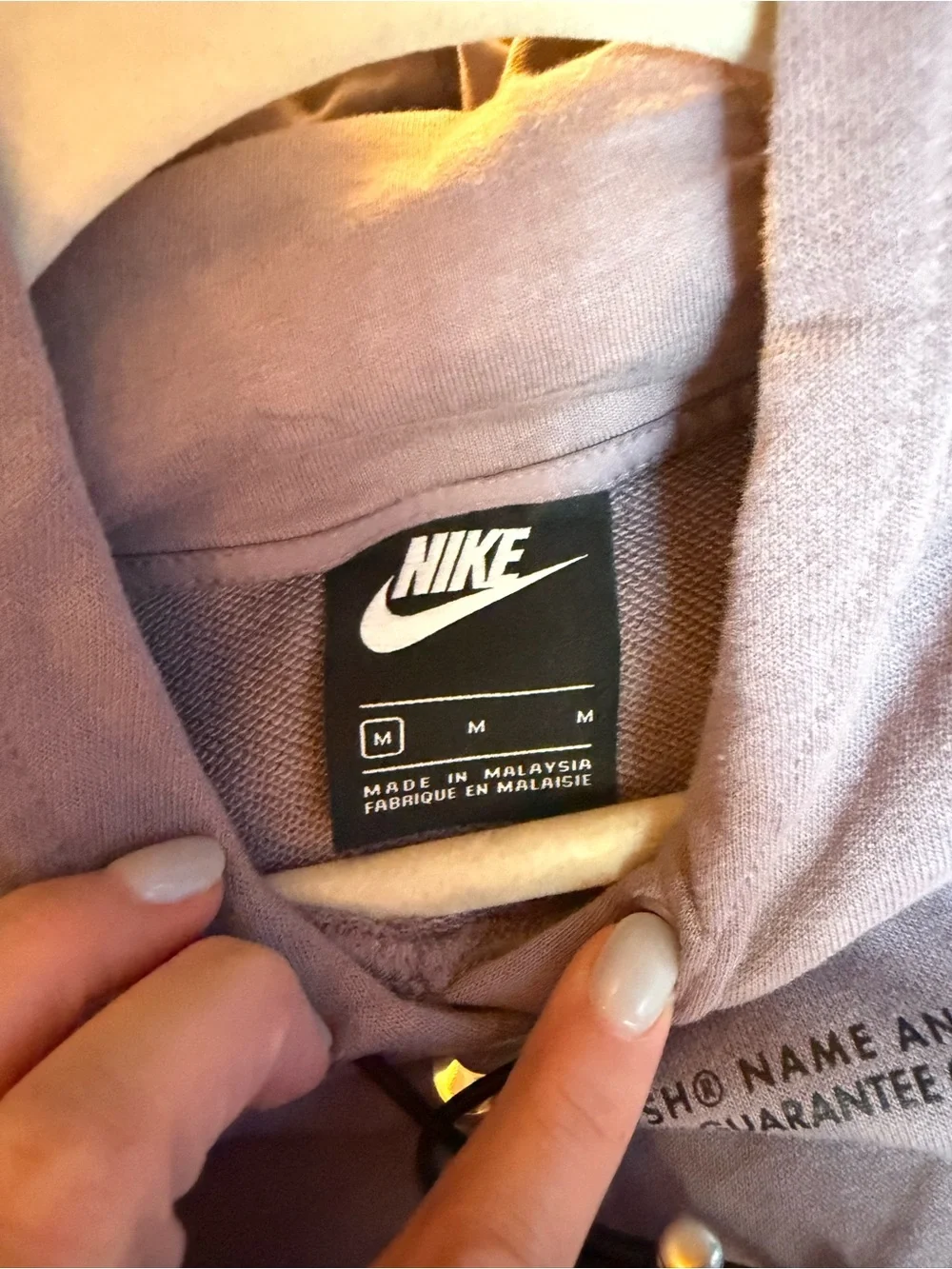 Nike Mauve/Violet Pullover Hoodie with Shiny Silver Swoosh Logo